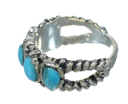 Turquoise Southwest Silver Ring Size 5-1/2 AX89319